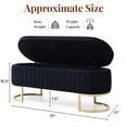 thumbnail image 5 of 50" Storage Bench Velvet Bedroom Ottoman,Upholstered End of Bed Bench with Gold Legs,Flipping Lid Entryway Footrest,for Bedroom, 5 of 9