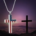 thumbnail image 6 of American Flag Cremation Urn Necklace Cross Memorial Keepsake Ashes Pendant Women / Men Patriotic Jewelry, 6 of 9