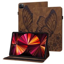 XYX Case for iPad Pro 11 inch 2021/2020/2018 4th/3rd/2nd/1st Generation, Retro Butterfly Slim Folio Stand Cover (Brown)