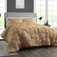 thumbnail image 2 of SGI Bedding Full Size Duvet Covers Egyptian Cotton 1000 TC 3 Piece Set Taupe Pinch, 2 of 8
