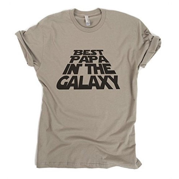 Best Papa In The Galaxy Father's Day T-Shirt - Men - Military Gray - XX-Large