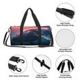 thumbnail image 6 of Fotbe Sunshine Ocean Whale Pattern Foldable Sports Gym Bag with Wet Dry Pocket, Ultralight Travel Bag, Large Capacity Duffel Bag, Splash Proof Carry on Bag, Overnight Bag, Weekender Bag, 6 of 8