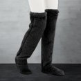thumbnail image 4 of D-GROEE Thick Socks 1 Pair Winter Floor Socks Thick Double Velvet Solid Color Over-the-knee Length Elastic Anti-slip Warm Cozy Soft Unisex Home Floor, 4 of 5