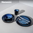 thumbnail image 4 of HomeVss 20-Piece plates and bowls sets - Serves 4, Reactive Glaze Dinnerware Set Bubble Blue, Microwave & Dishwasher Safe, 4 of 7
