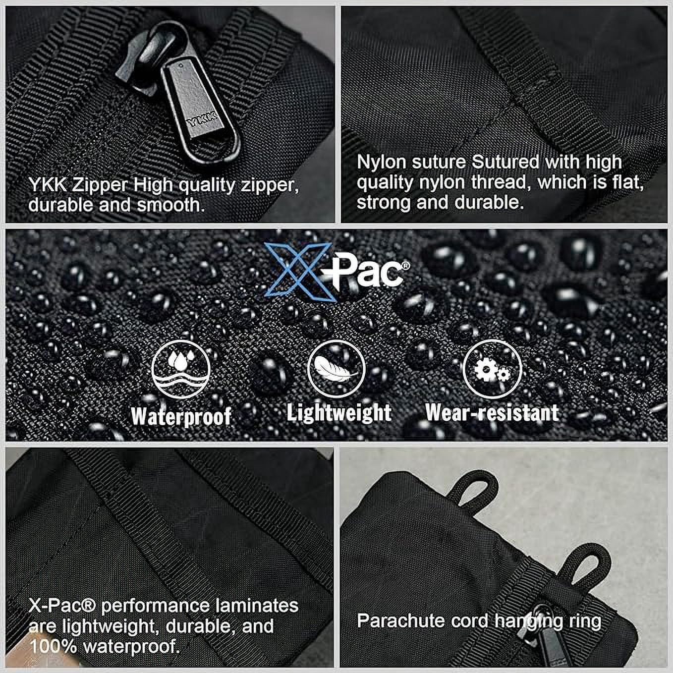 VIPERADE VE1 X-Pac Pocket Organizer, EDC Pouch for Men, EDC Pocket Organizer Storage EDC Gears, Best EDC Organizer to Hold Your Flashlight/Pocket Knife, Tactical Pen, Notebook (X-pac-Black)