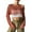 Brick Red, variant on Women's Sexy Crop Top Ribbed Knit Cardigan With Cutout Detail