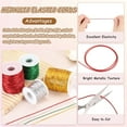 thumbnail image 3 of Uxcell 1mm Metallic Elastic Cords, Tinsel Elastic Stretch String Cord Thread Braiding Rope for Craft Making Gift Wrapping Ornaments, Red, 27 Yards Each, 3 of 6