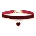 thumbnail image 3 of Gargantilla de corazón para niña, cadena de clavícula doble, collar de amor, collar de cadena de cuello de terciopelo, collar gargantilla, 3 of 6