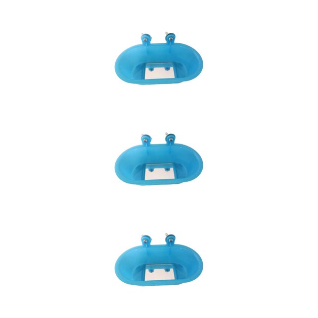 ZheElen Plastic Durable Construction And Multifunctional Bird Bathtub For Pet Bird Easy To Mirror Bottom mirror 3Set