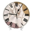thumbnail image 2 of LNWH Silent Non Ticking Wall Clock, Face Outline Line Art Pattern Decorative Clocks for Home and Office Decor, 2 of 8