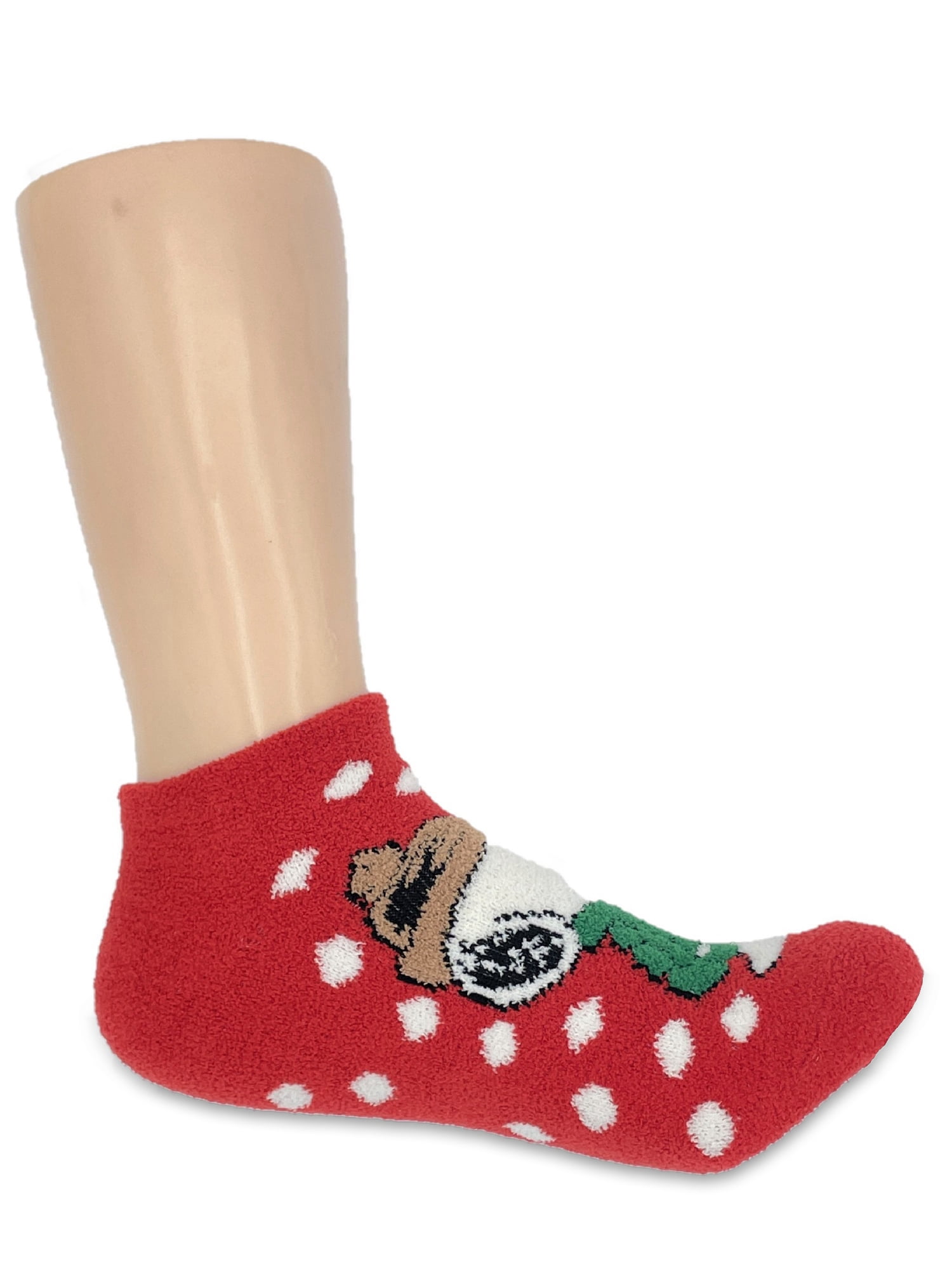 Peanuts Women’s Holiday Cozy No Show Socks, 3-Pack, Size 4-10