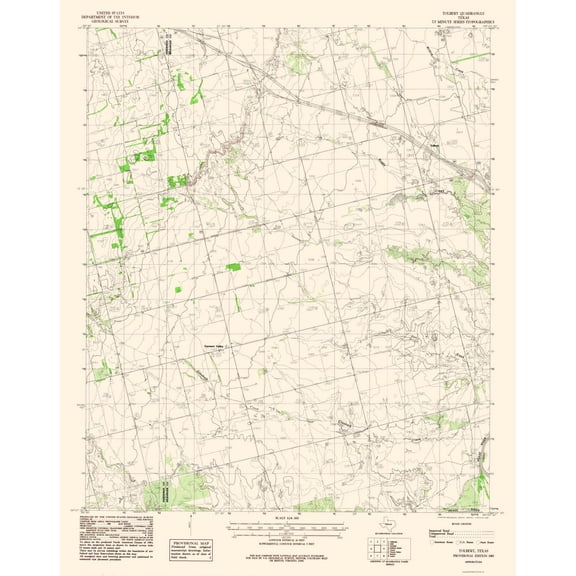 Topographical Map - Tolbert Texas Quad - USGS 198 - Vintage Wall Art