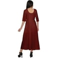 thumbnail image 4 of Moomaya Indian Dresses For Women Kurti 3/4 Sleeve Solid Long Blouse Top, 4 of 5