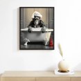 thumbnail image 2 of JRXY Funny Bathroom Decor for Men and Women - Chimp Monkey Wall Art - Cute and Modern Bathroom Accessories - Unique Bathroom Sign and Poster - Guest Bathroom Wall Decor 12x16, 2 of 4