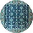 thumbnail image 1 of Ahgly Company Indoor Round Oriental Light Blue Traditional Area Rugs, 8' Round, 1 of 4