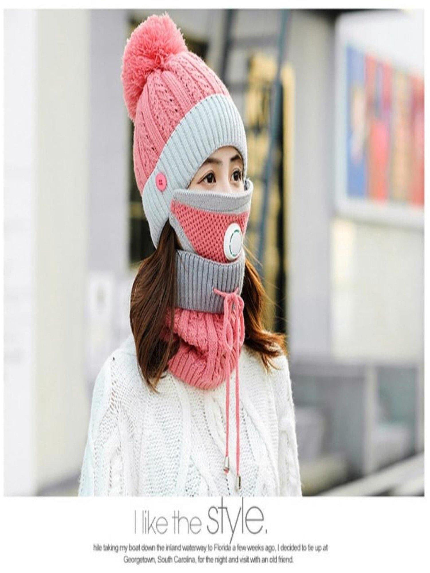 Women 3pcs Winter Hat Set For The Cold Weather