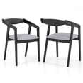 thumbnail image 1 of Gymax 2 PCS Wooden Dining Chair w/ Rubber Wood Frame Armrests Padded Cushion, 1 of 6