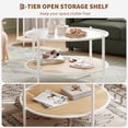 thumbnail image 2 of Kojooin Mid-Century Boho Round Coffee Table, 2-Tier Rattan Center Table for Living Room, Bedroom or Small Spaces, 2 of 7