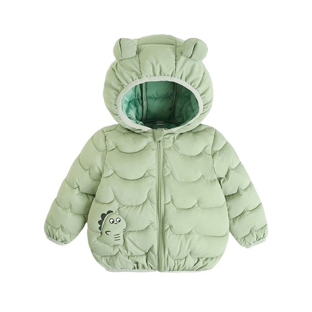 2022 Otoño Invierno Niños Abajo Chaquetas acolchadas Bebés Niños Niñas Lindos dibujos animados Oreja ligera Abrigos con capucha Ropa para niños pequeños 4T (Etiqueta 110) Gao Jinjia LED