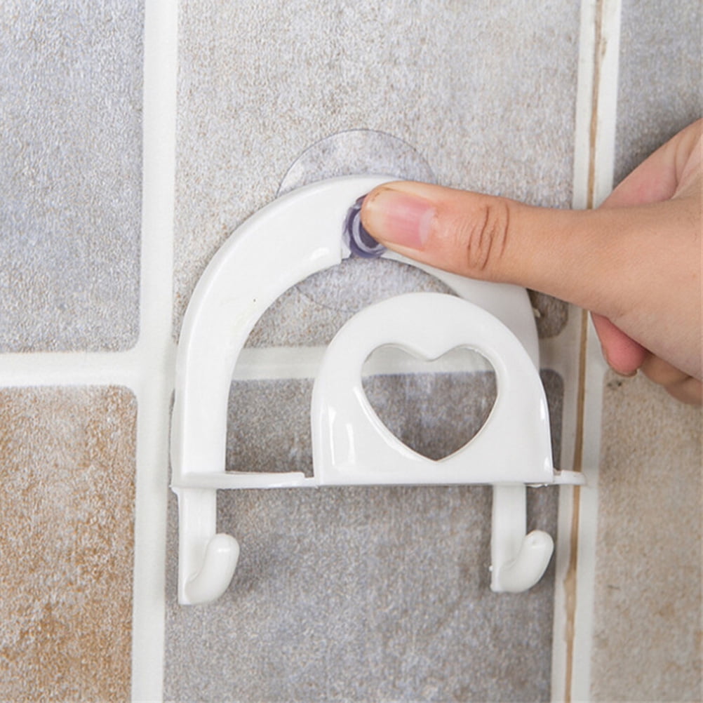 Kitchen Bathroom Sink Heart-Shape Suction Sponge Holder Storage Rack ...