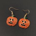 thumbnail image 5 of Pendientes De Calabaza De Halloween Rojos - Pendientes De Gota De Cristal Hipoalergénicos Joyería De Disfraces De Noche Festiva para Mujer Pendientes De Calabaza con Cara Sonrisa, Divertidos Y Festivo JM, 5 of 5