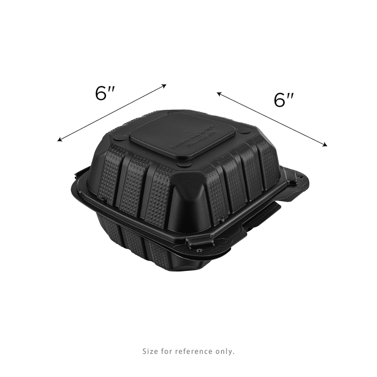 TTC フードコンテナ 6個セット 黒 Karat Earth [400pcs - 6x6] Mineral Filled PP Hinged Container, 1