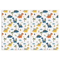 2 Pcs Funny Kitchen Towels,White Dinosaurs Palms Eggs Pattern Microfiber Dish Towels,Kitchen Tea Towels,Kitchen Towel Set (18" X 26")