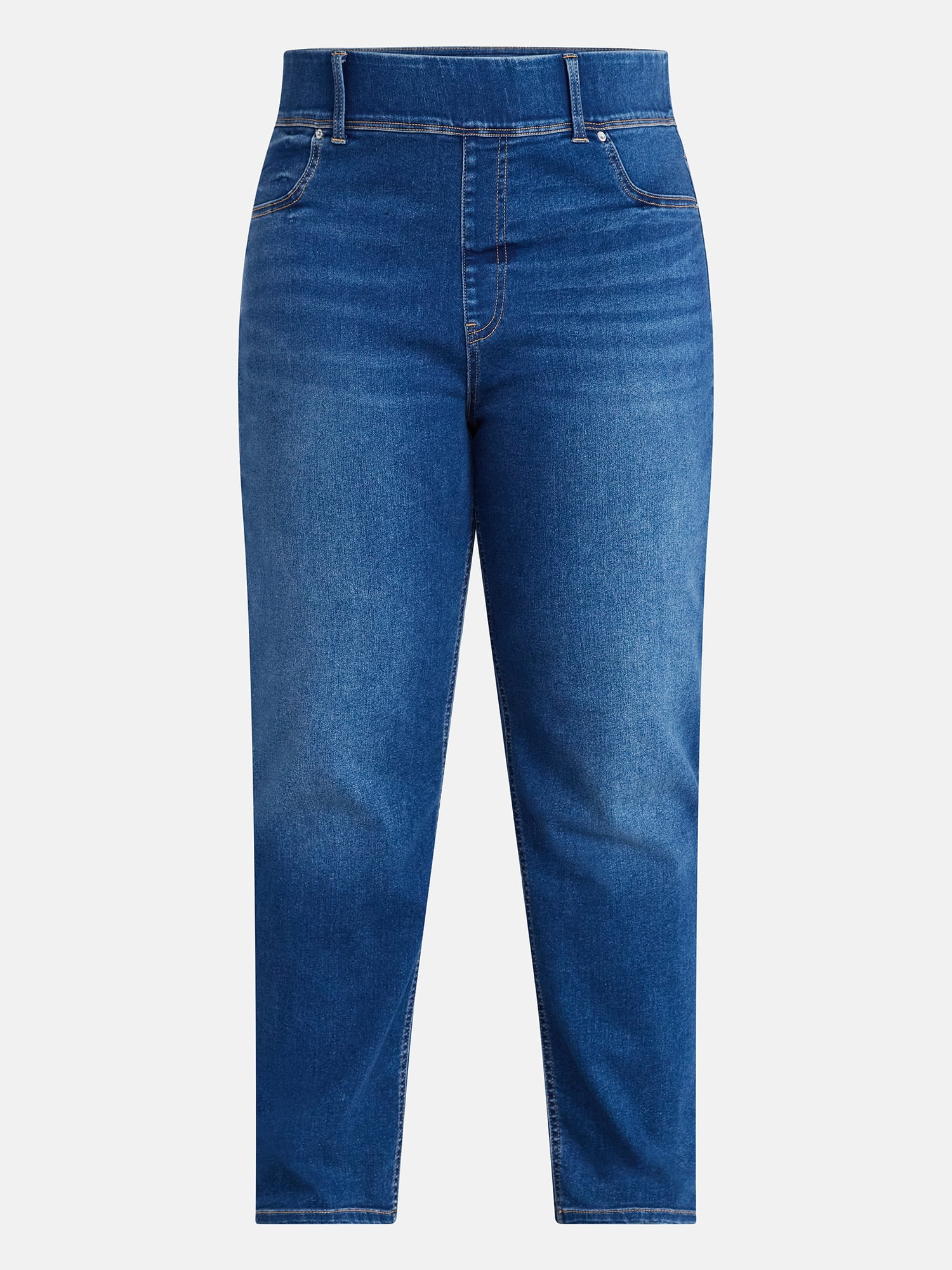 Terra & Sky Women's Plus Size Core Straight Leg Jeans, Available in Regular and Petite