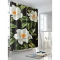 thumbnail image 3 of Fsddascl Gardenia Shower Curtain Set - 60" x 72" Washable Bathtub Curtain with 12 Hooks, White Summer Flowers Green Leaves Vintage Waterproof Fabric Stall Shower Curtains for Bathroom/Bathtub Décor, 3 of 6