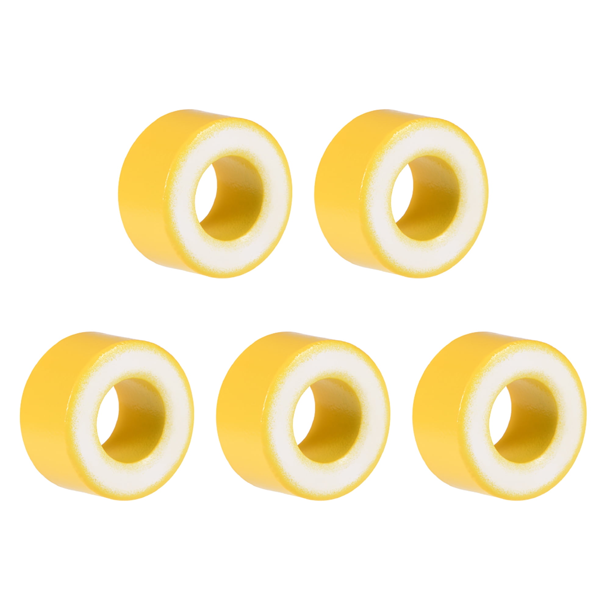 5 Pcs 14 x 27.3 x 14.8mm Ferrite Ring Iron Powder Toroid Cores Yellow
