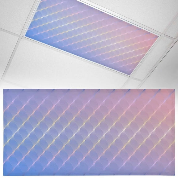 1 Pack Purple Gradient Fluorescent Light Covers for Ceiling Lights Simple Line Modern Abstract Magnetic Ceiling Light Covers Overhead Light Filters for Office Classroom Home