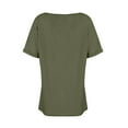 thumbnail image 5 of Dwralegc Womens V Neck T Shirts Solid Fashion Shirts Summer Short Sleeve V-Neck Tops Tee Lightweight Loose Fit Shirt Outfits Army Green S, 5 of 5