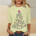 thumbnail image 1 of Qertyioot Femmes Mode Noël Impression Sweat-Shirt, Manches Longues Casual Col Rond Pull Tops, 1 of 5