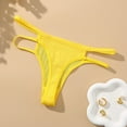 thumbnail image 2 of Odeerbi Women's Thongs Seamless Underwear Breathable Soft Stretch Brief Panties Sexy Mesh Thong Low Waisted Triangular Underwear Yellow, 2 of 6
