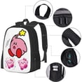 thumbnail image 4 of KirBy Backpack Cute Cartoon Kawaii Game Backpack Casual Daypack Travel Backpack Lightweight Laptop Travel Backpack For Adults Work Camping Backpack Set Laptop Backpack,Style-18, 4 of 7
