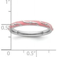 thumbnail image 4 of Solid Sterling Silver Stackable Expressions Pink Enamel Ring - Ring Size 7.0, 4 of 7