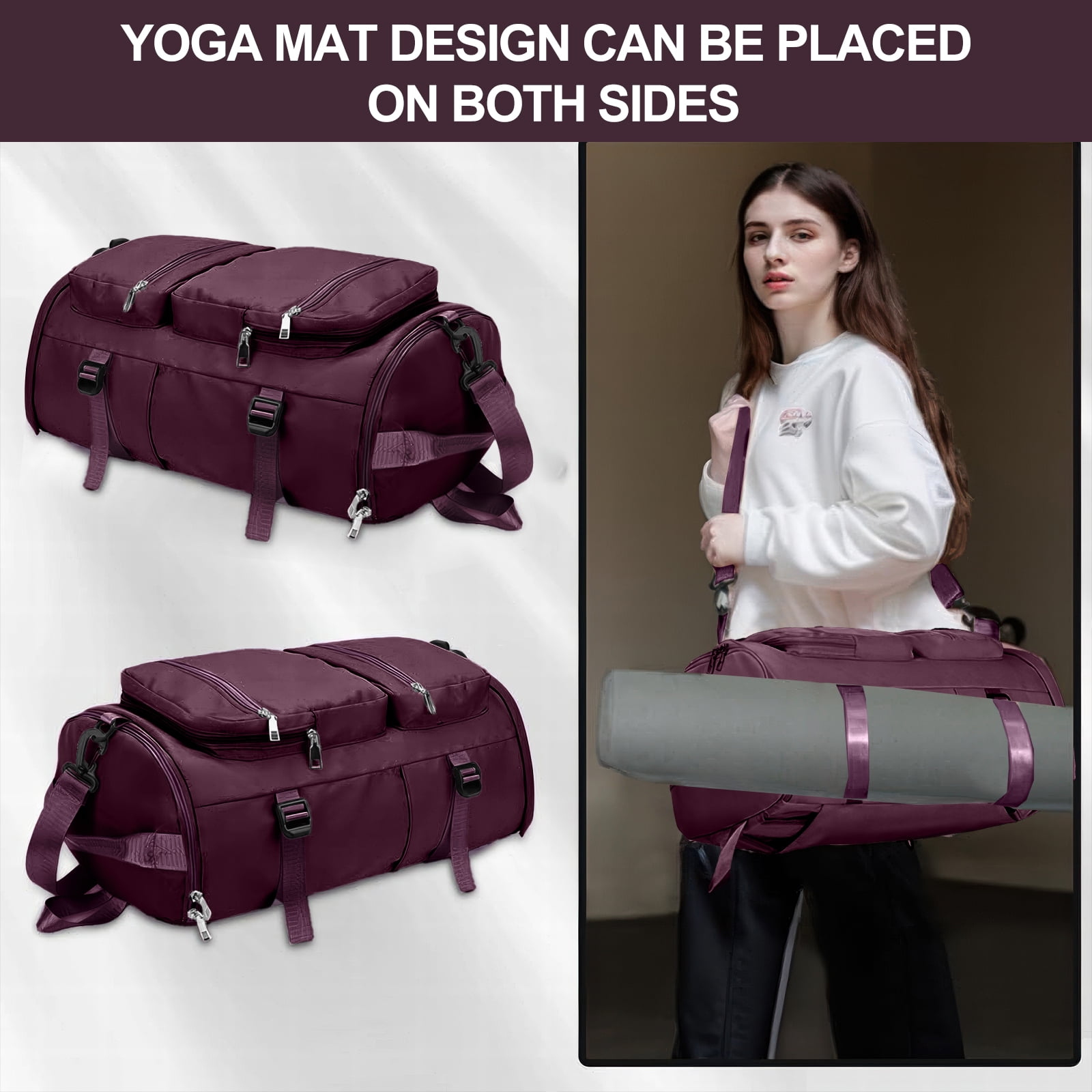 Gynky Duffle Bag Gym Bags Waterproof Sports Duffel Bags Travel Weekender Bag for Men Women Overnight Bag with Shoes Compartment
