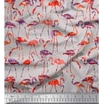 thumbnail image 1 of Soimoi Viscose Chiffon Fabric Flamingo Bird Printed Fabric 1 Yard 42 Inch Wide, 1 of 3