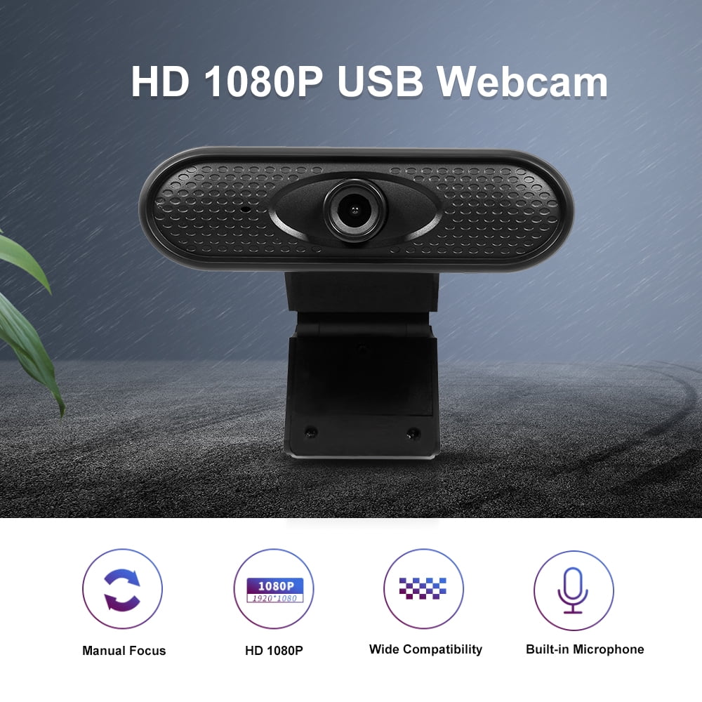 HD 1080P Webcam with Microphone Manual Focus USB Webcam Drive-free Camera for PC Laptop Black | Walmart Canada