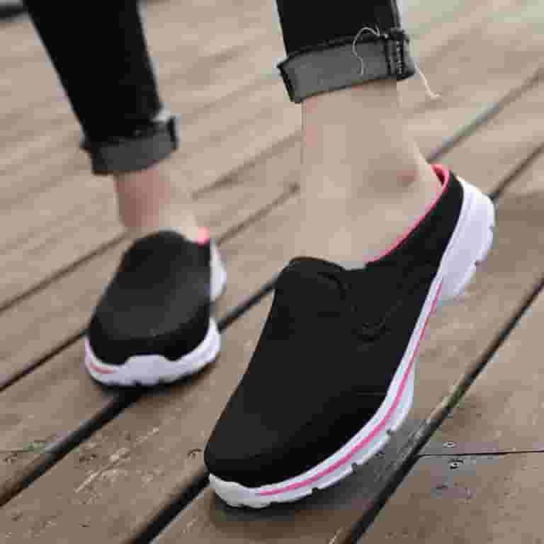 Mesh Backless Trainers Ladies Mens Womens Mesh Mules Slip On Shoes