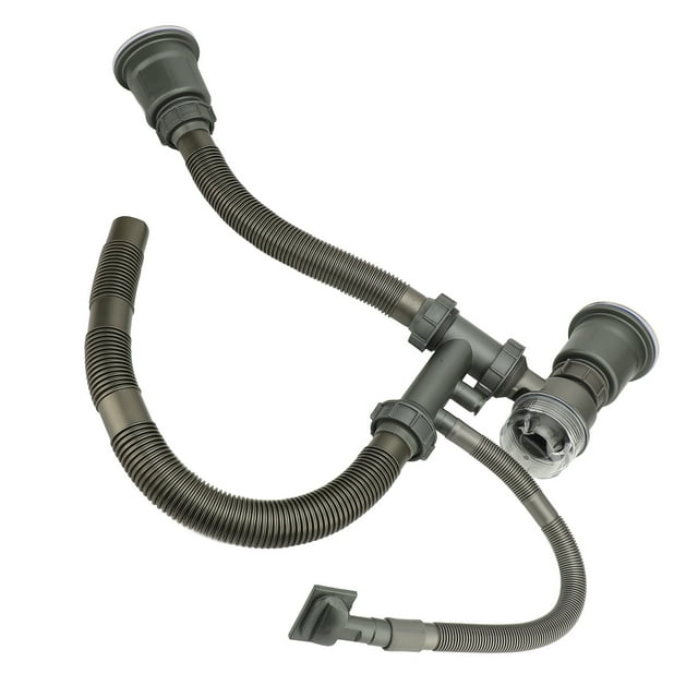 Double Bowl Sink Drain Kit, Sink Drain Kit Crack Resistant for Restaurant