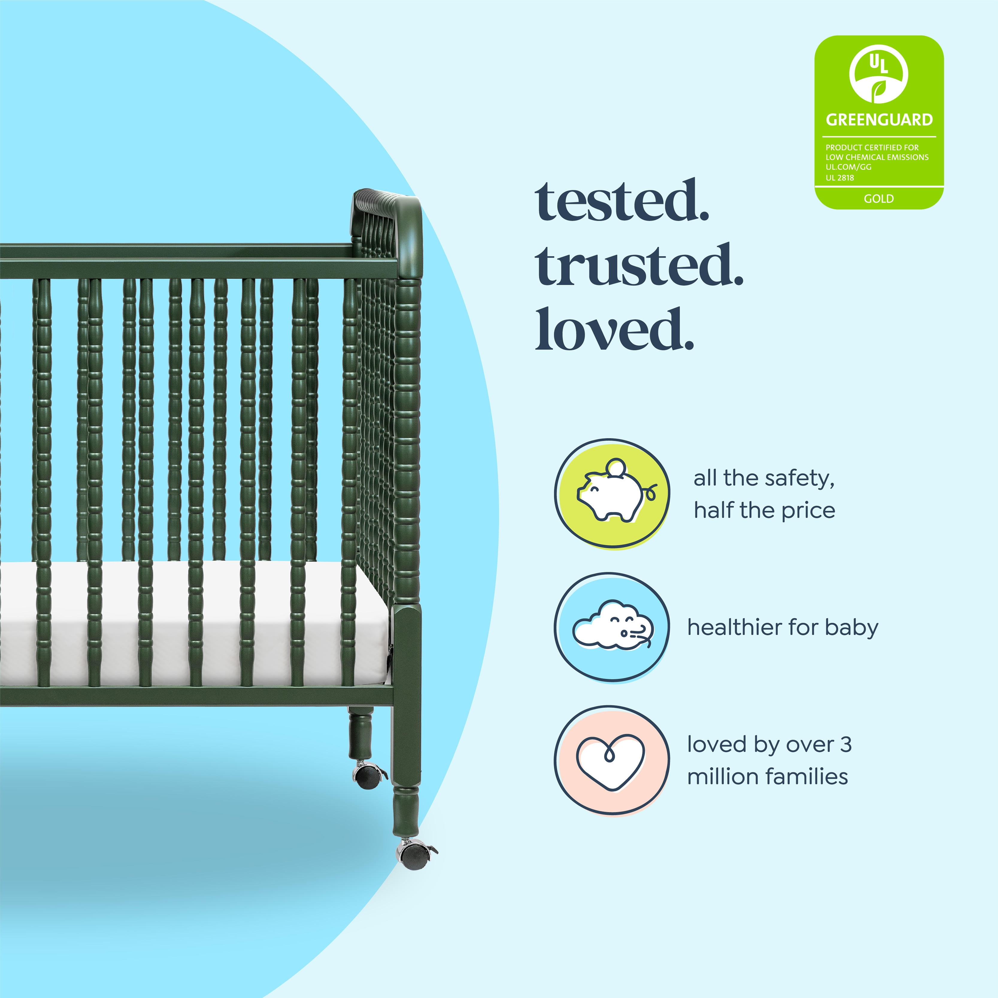 DaVinci Jenny Lind Stationary Crib Hunter Green