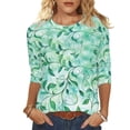 thumbnail image 2 of VBVC Women's 3/4 Sleeve Vintage Floral Tops,Ladies Lightweight Pullover,Workout T-Shirts for Women,Multicolor,Size L, 2 of 6