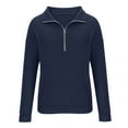 thumbnail image 6 of Herrnalise Jackets For Women Fashion Zipper V-Neck Pullover Casual Tops Navy,XXL, 6 of 7