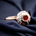 thumbnail image 2 of Vintage Red Garnet Engagement Ring Yellow Gold Vermeil Women's Ring January Birthstone Jewelry Art Deco Statement Ring Diamond Promise Ring, 2 of 2