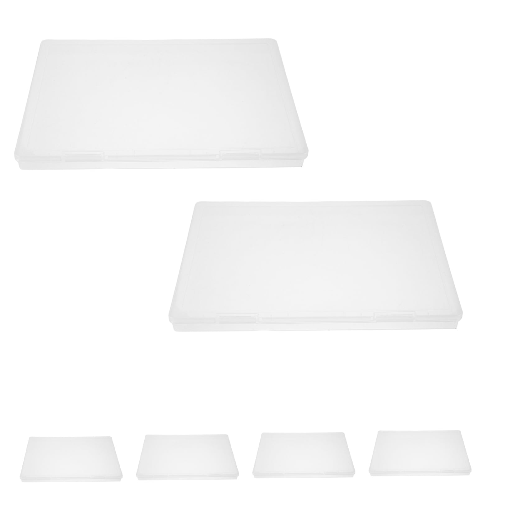 BESTYASH 6-Pack Clear Storage Boxes for Photos, Scrapbook Paper, Photo Cards, and Memory Organization Supplies