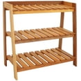 thumbnail image 3 of Sunnydaze 36" x 18" x 34.5" 3-Tier Brown Meranti Wood Outdoor Plant Stand Garden Shelf, 3 of 11