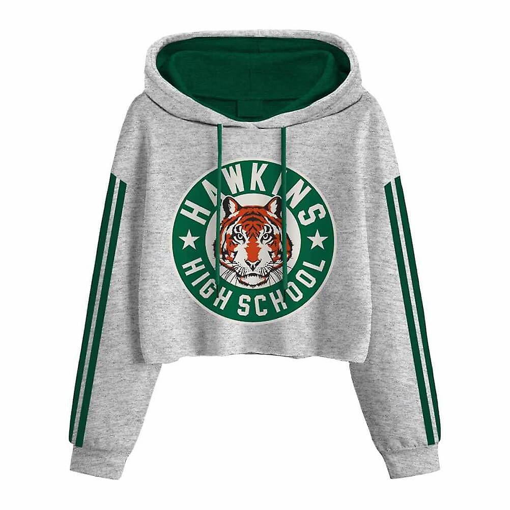 Women s Stranger Things Hawkins High School Logo Cropped Hoodie Walmart