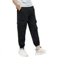 thumbnail image 1 of Pantalones de niño de secado rápido, transpirables, sensación fresca, pantalones casuales con múltiples bolsillos para actividades al aire libre, 150cm, 1 of 5