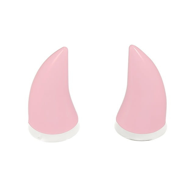 2 Piezas Coche Motocicleta Casco Toro Cuerno Estilo Decoración Pegatinas Rosa
